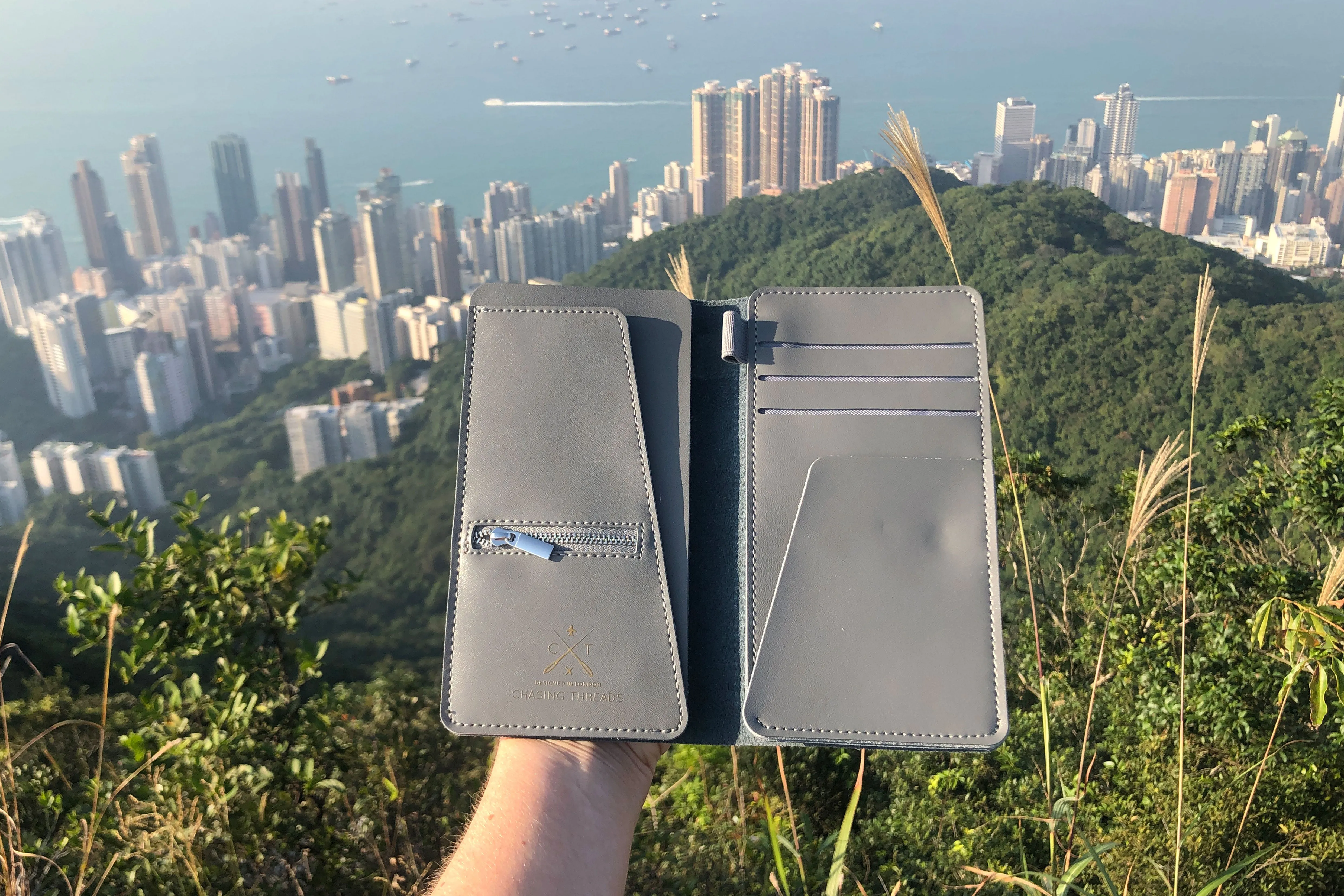 Stitch Travel Wallet - Grey