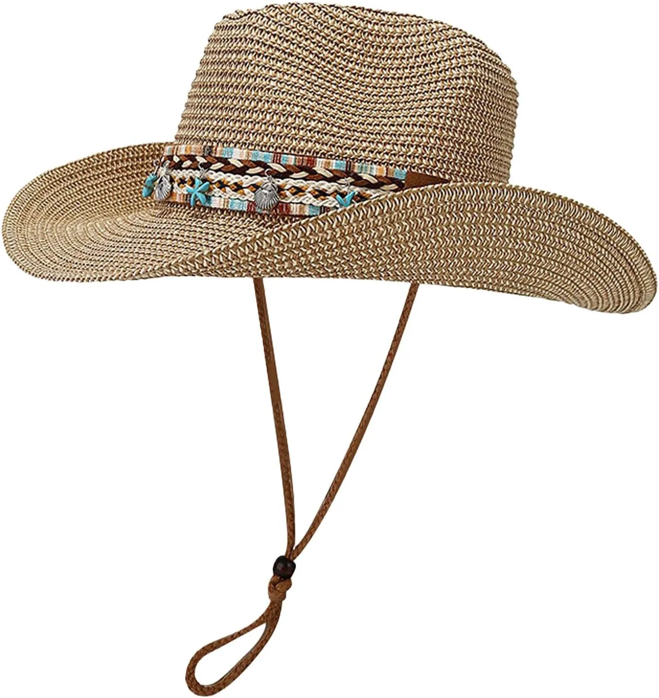 Sun Hats for Women Uv Protection Straw Hat Western Cowboy Hat Summer Panama Hats Ladies Beach Jazz Cap