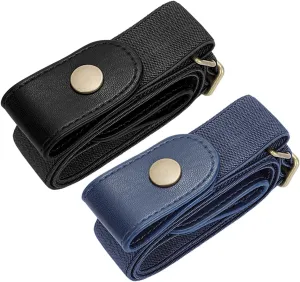 SUOSDEY No Buckle Elastic Stretch Belts for Men and Women, Comfortable Invisible Belts for Jeans Pants