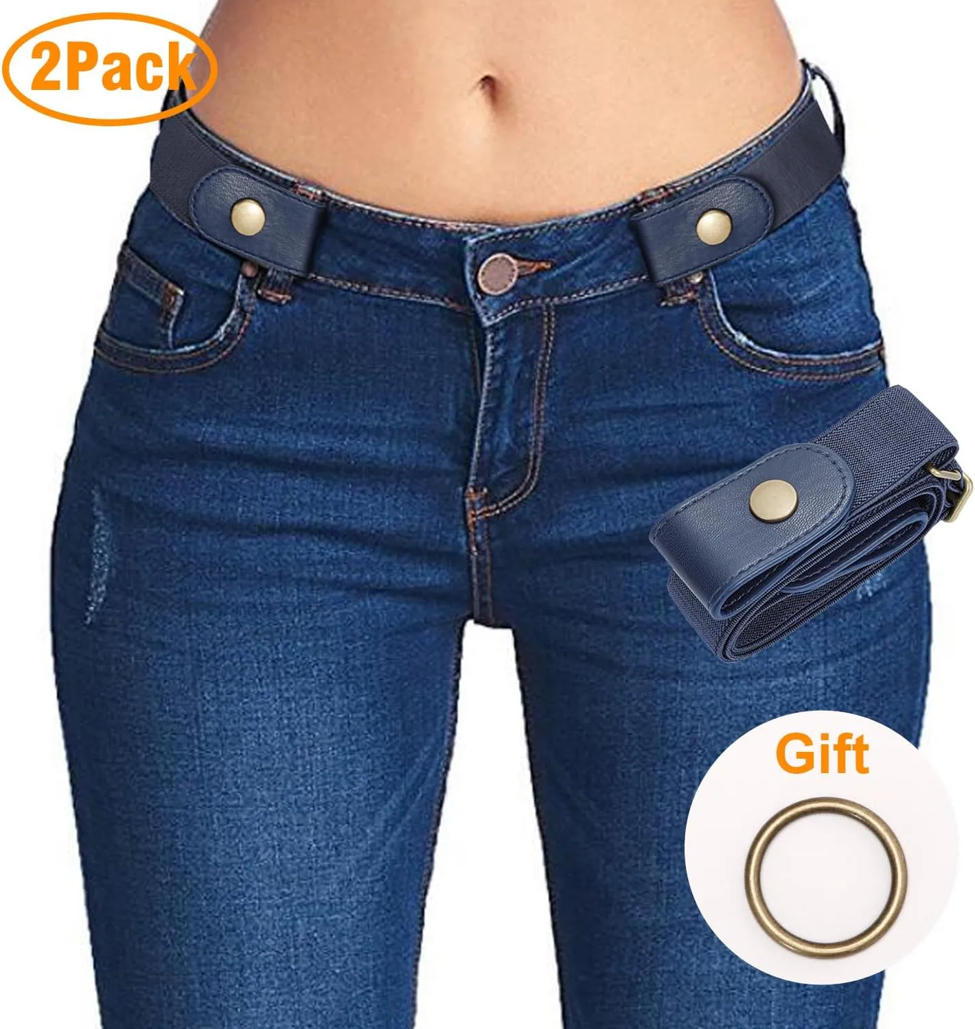 SUOSDEY No Buckle Elastic Stretch Belts for Men and Women, Comfortable Invisible Belts for Jeans Pants