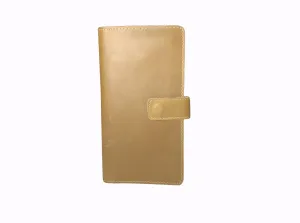 Travel Book Brown Long Leather Wallet