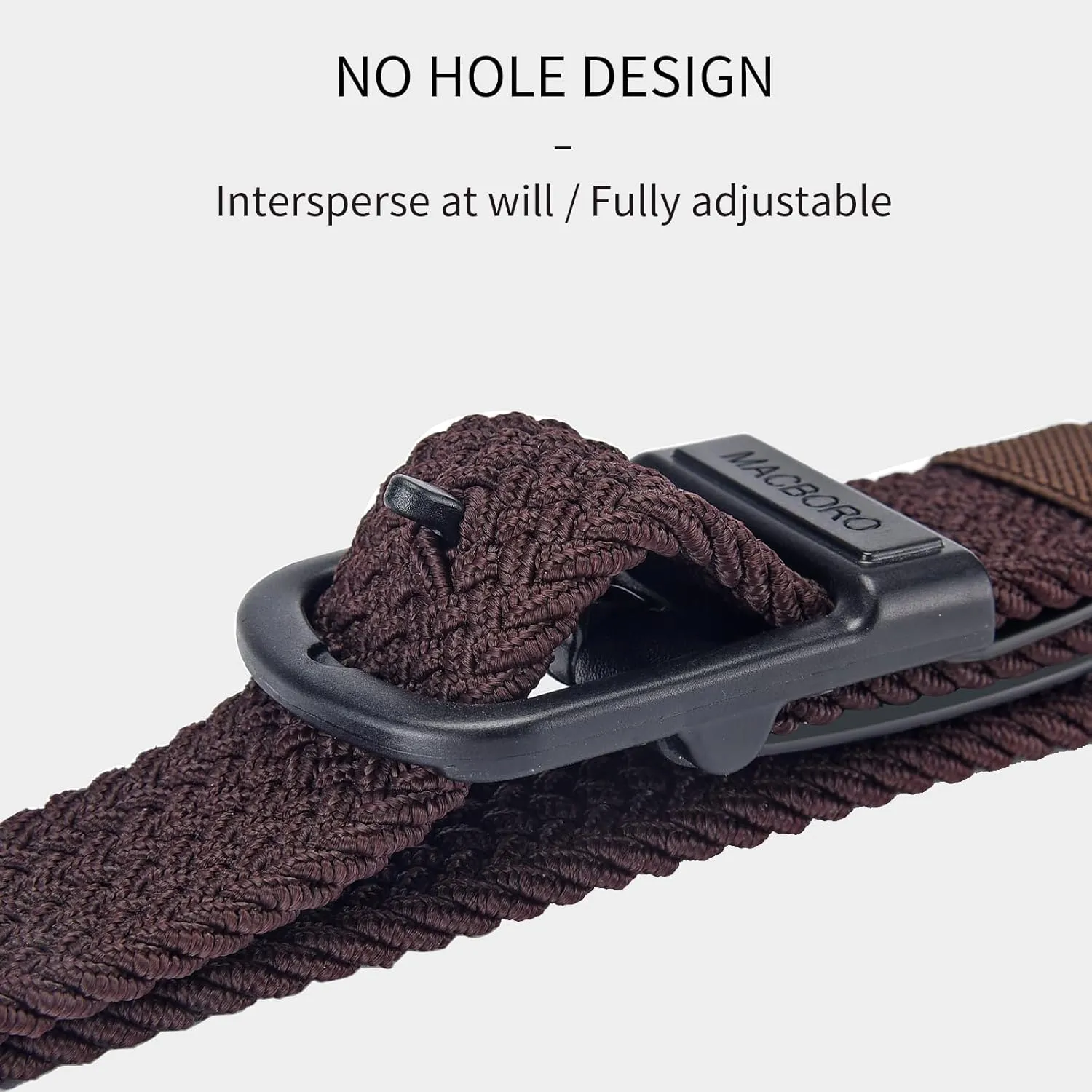 Tsa Approved Hypoallergenic Nickel Free Non Metal Belt for Men Elastic Stretch Braided Golf Accessories Belt