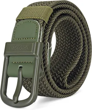 Tsa Approved Hypoallergenic Nickel Free Non Metal Belt for Men Elastic Stretch Braided Golf Accessories Belt