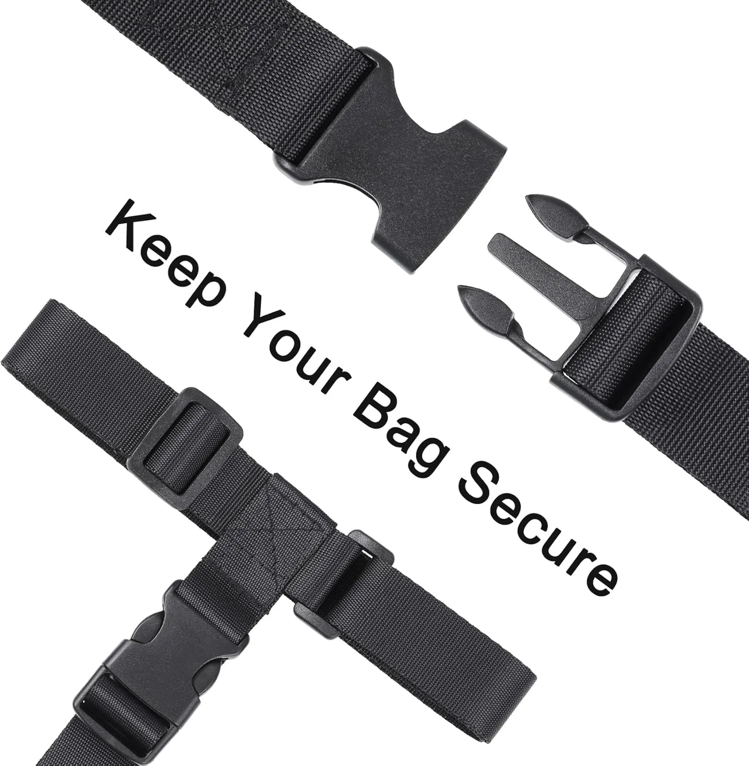 Vigorport Luggage Straps, Luggage Connector Straps for Suitcases Add A Bag and Connect Your 2 Suitcases Together Adjustable Attachment Accessories Belts (1'' Width Medium Size)