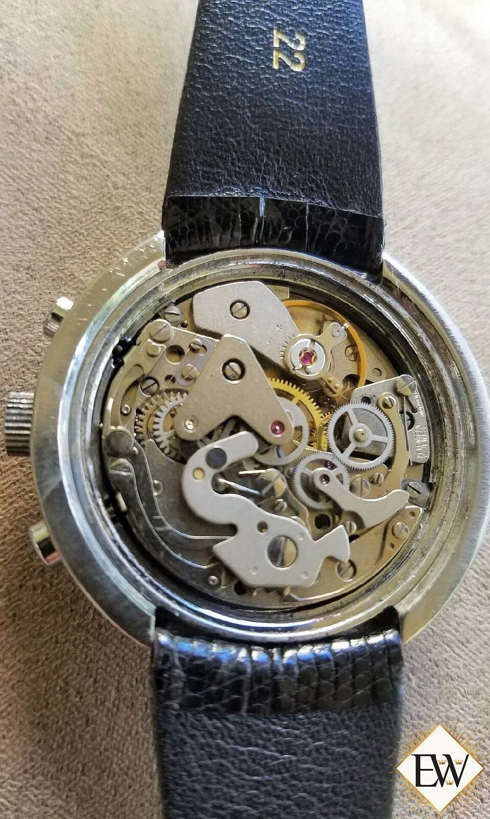 Vintage Codhor 60's Valjoux 7734 Chronograph Watch Date Regatta NOS Rally Racing