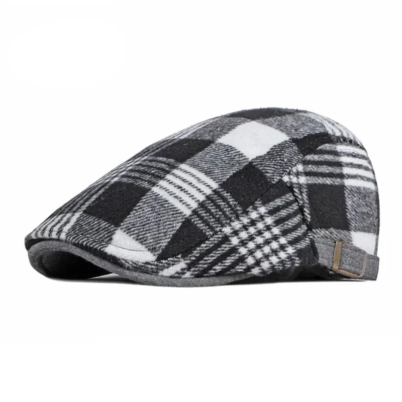 Weris Plaid Woolen Flat Cap