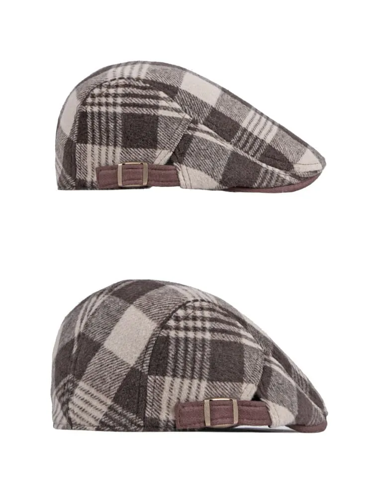 Weris Plaid Woolen Flat Cap