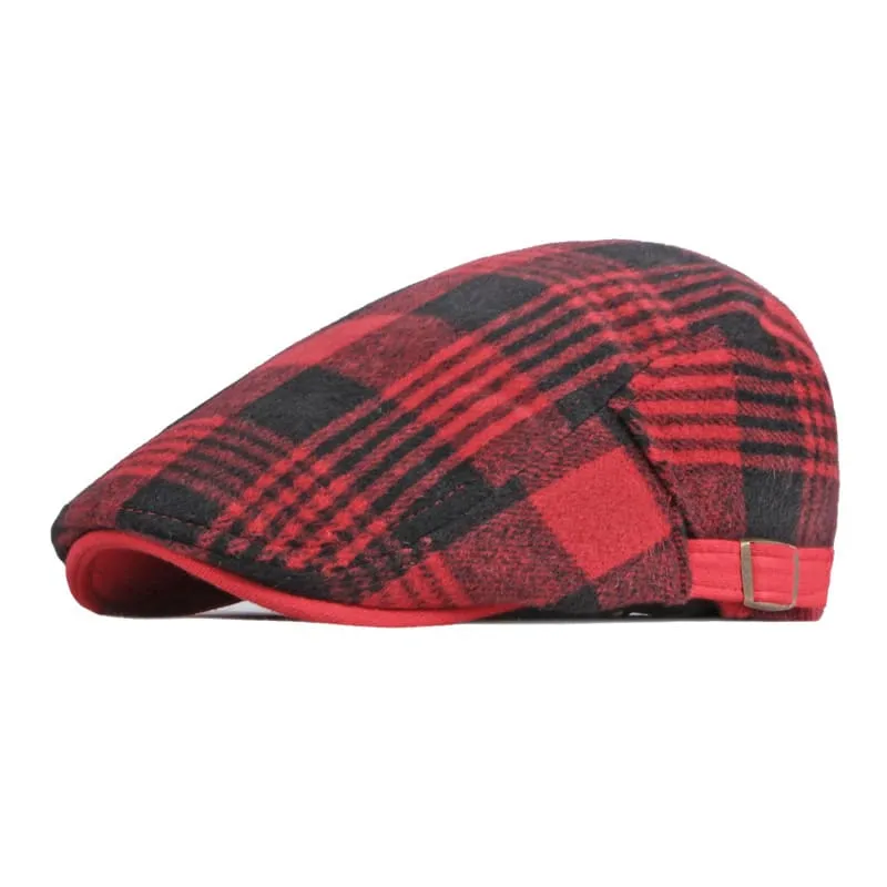 Weris Plaid Woolen Flat Cap