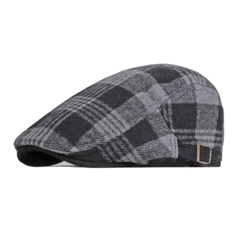 Weris Plaid Woolen Flat Cap