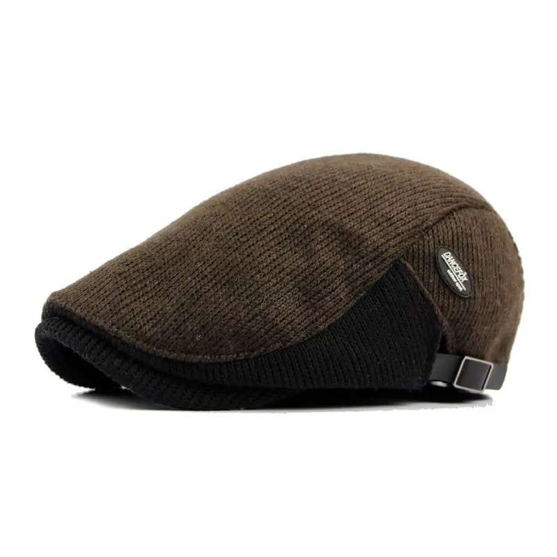 Wigston Striped Knitted Flat Cap