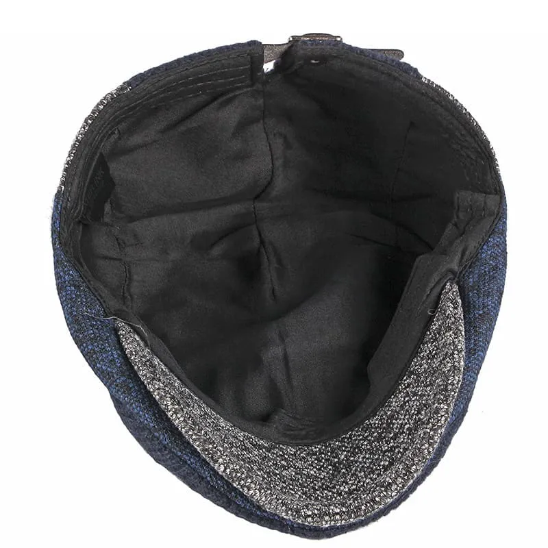 Wigston Striped Knitted Flat Cap