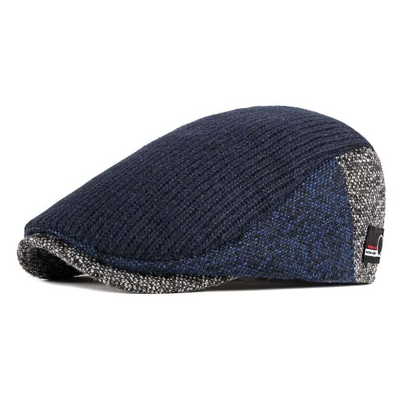 Wigston Striped Knitted Flat Cap