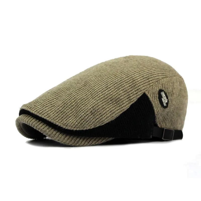 Wigston Striped Knitted Flat Cap