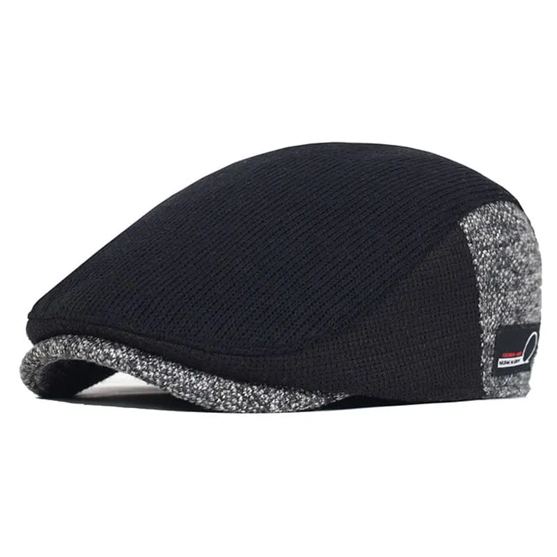 Wigston Striped Knitted Flat Cap