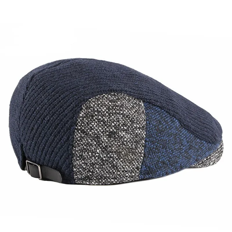 Wigston Striped Knitted Flat Cap