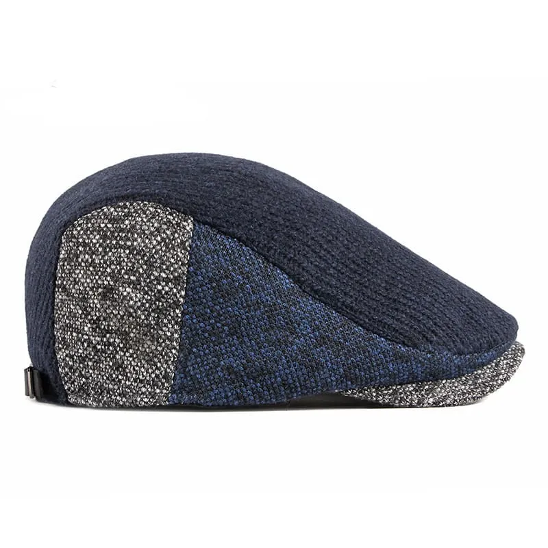Wigston Striped Knitted Flat Cap