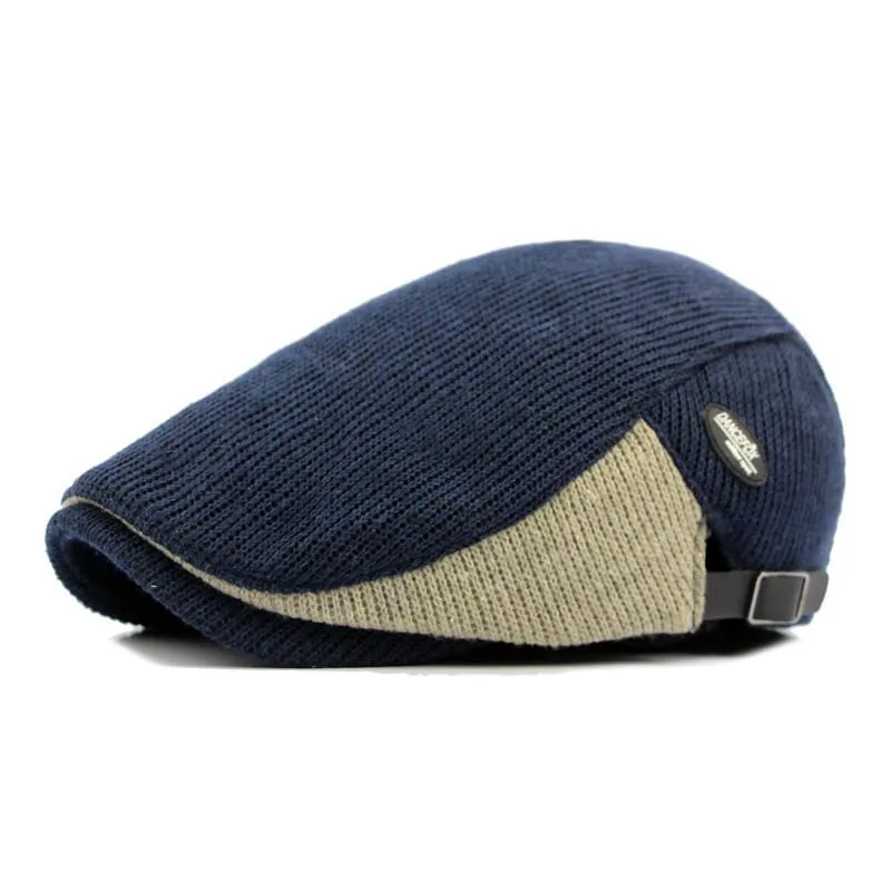 Wigston Striped Knitted Flat Cap