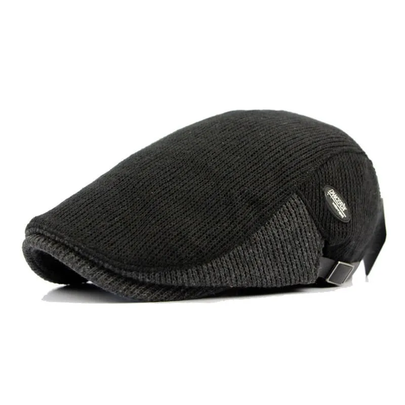 Wigston Striped Knitted Flat Cap