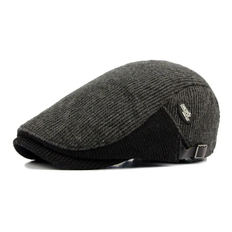 Wigston Striped Knitted Flat Cap