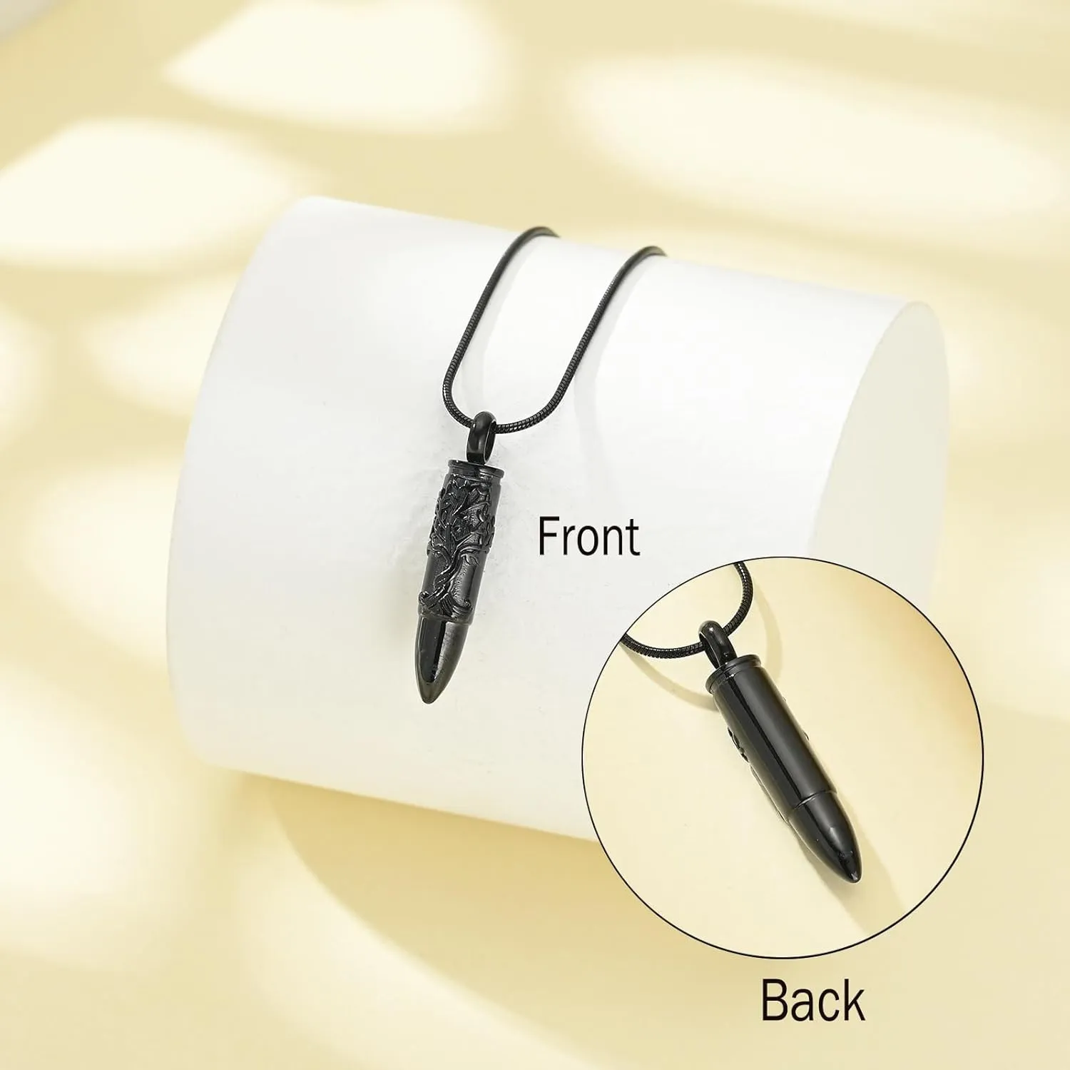 zeqingjw Bullet Urn Necklaces for Ashes Tree of Life Cremation Jewelry Memorial Pendant Ash Holder Keepsake Jewelry for Pet/Human