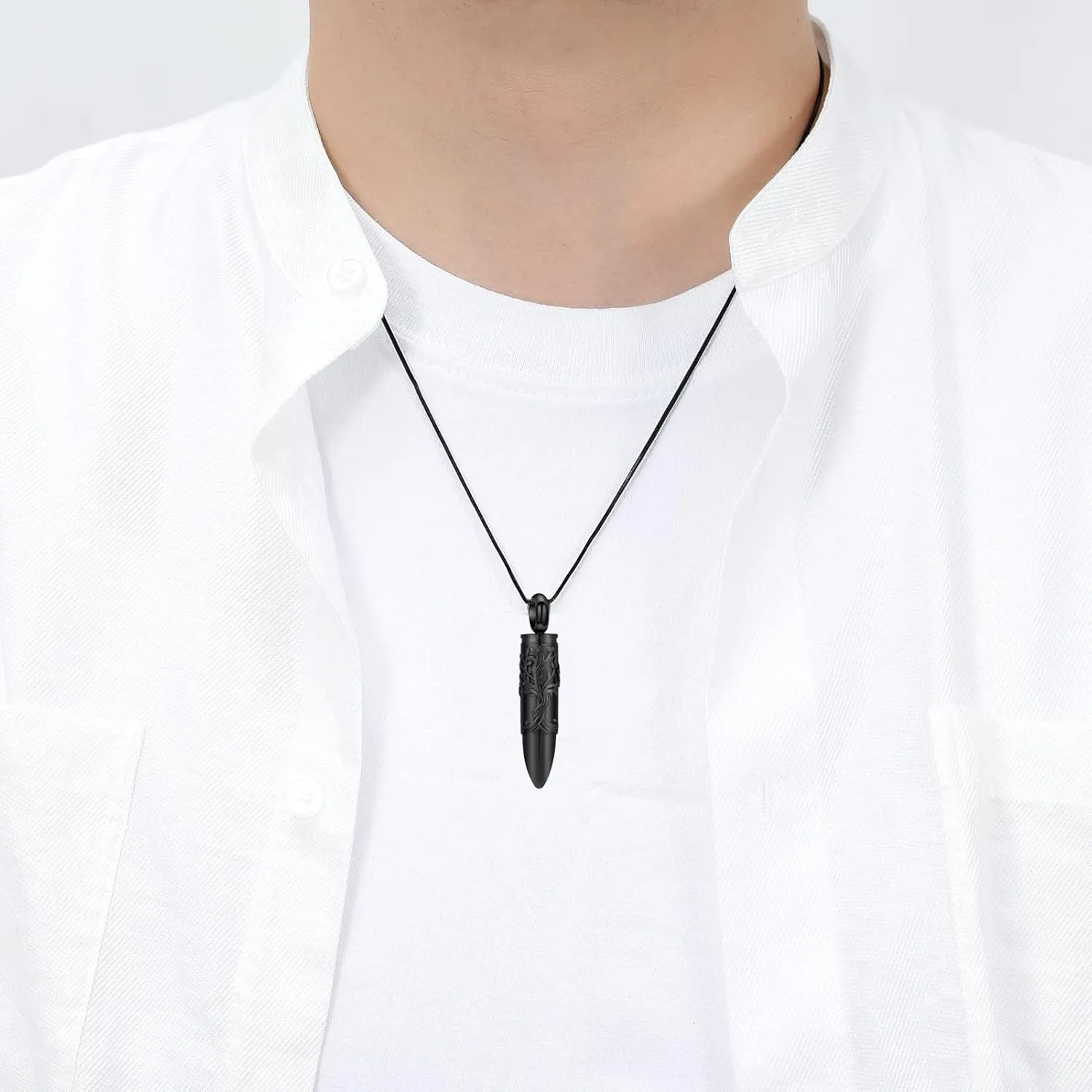 zeqingjw Bullet Urn Necklaces for Ashes Tree of Life Cremation Jewelry Memorial Pendant Ash Holder Keepsake Jewelry for Pet/Human